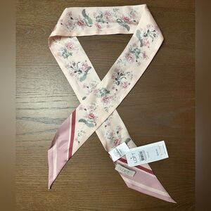 LOFT Pink Floral Skinny Scarf